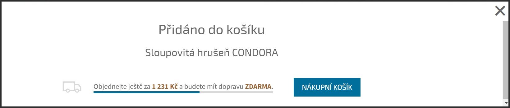 Doprava zdarma při zadání zboží do košíku